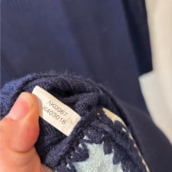 Airport Vintage Blue Patchwork Suede Hooded Women's Jacket Sweater Size L - Picture 6 of 8